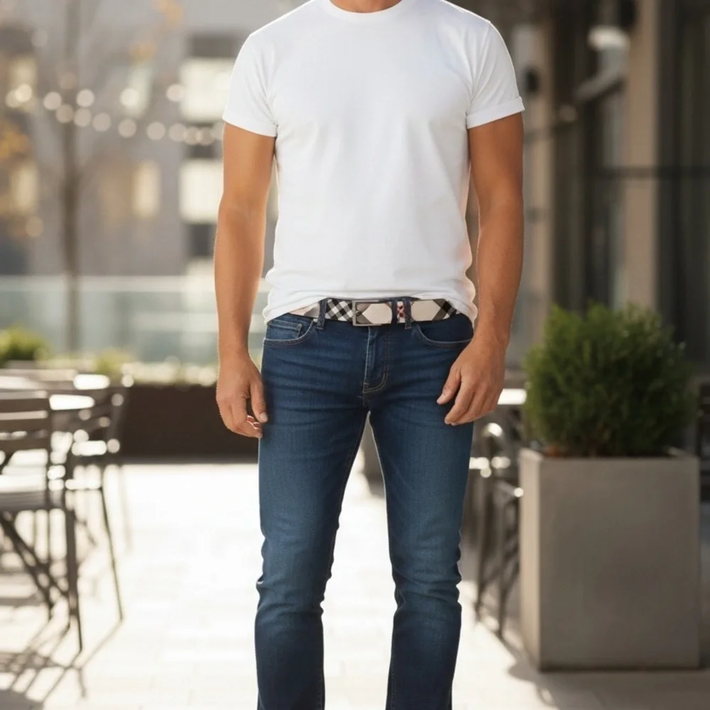Stylish Checkered Unisex Belt